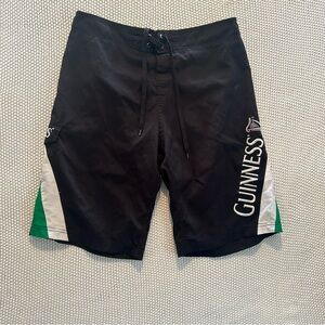 Vintage Y2K Guinness Black and Green Board Shorts